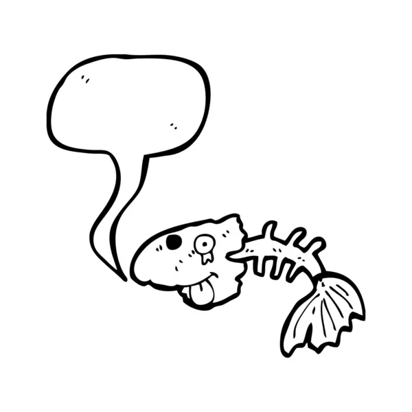 Huesos de pescado viejos con burbuja del habla — Archivo Imágenes Vectoriales