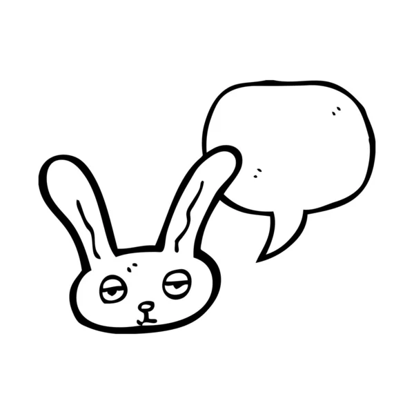 Rabbit face with speech bubble — Stock Vector