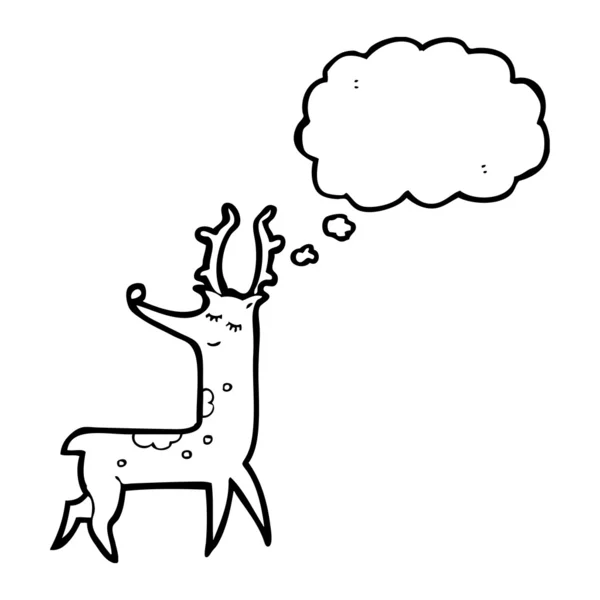 Retro karikatür geyik ile düşünce balonu — Stok Vektör