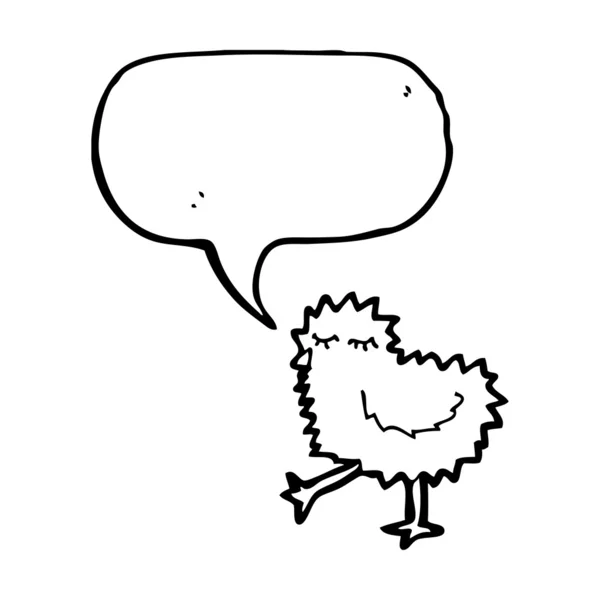 Cartoon chick with speech bubble — Stock Vector