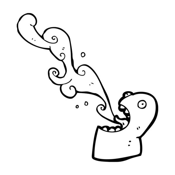 Fantôme de dessin animé rétro avec bulle de pensée — Image vectorielle