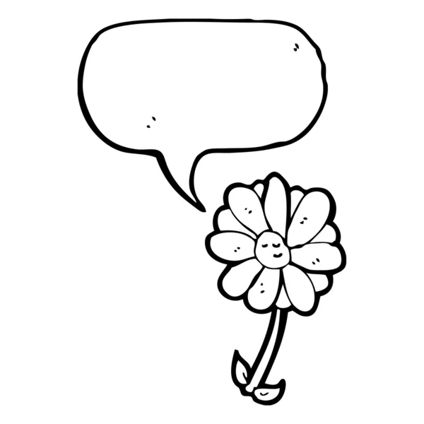 Flower cartoon with speech bubble — Stock Vector