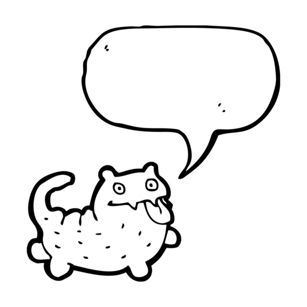 Çizgi film mutlu kedi konuşma balonu ile — Stok Vektör