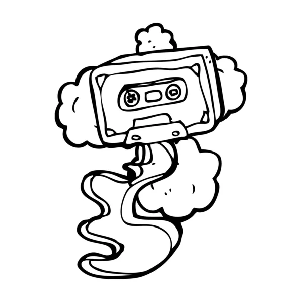 Retro cartoon cassette tape — Stockvector