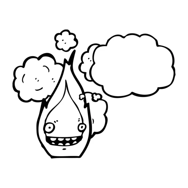 Cartoon Feuer Symbol mit Gesicht — Stockvektor