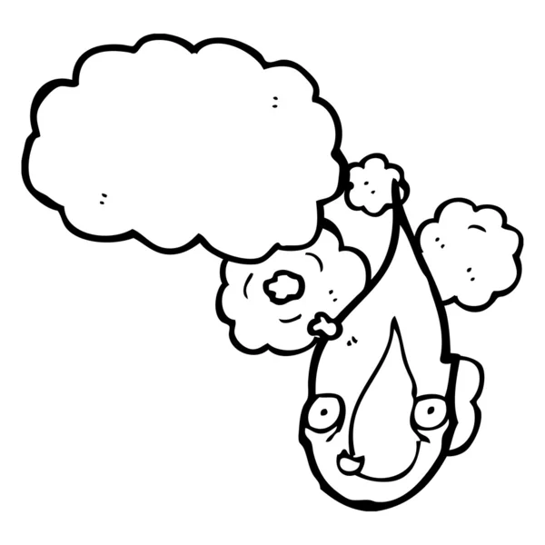 Flamme Cartoon-Figur mit Sprechblase — Stockvektor