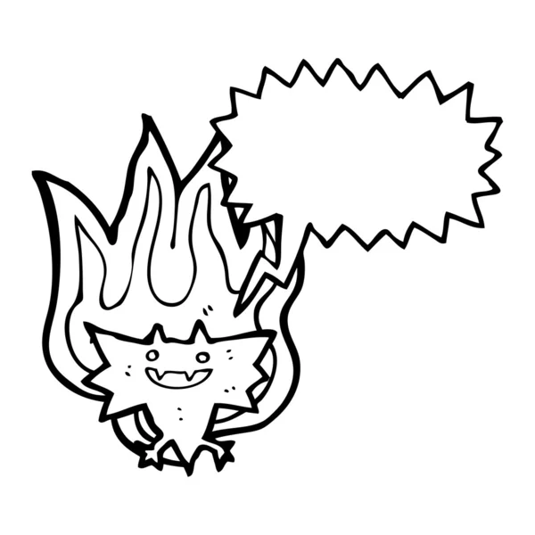 Pipistrello vampiro fiammeggiante cartone animato — Vettoriale Stock