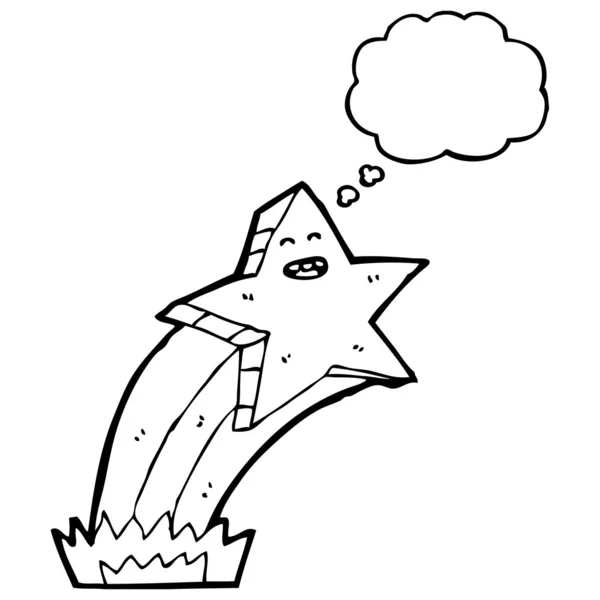 Rétro étoile filante personnage de dessin animé — Image vectorielle