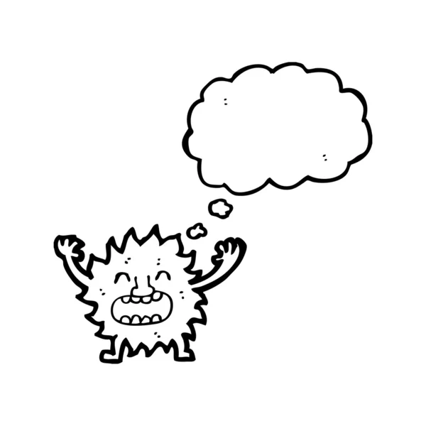 Pelziger kleiner Monster-Cartoon — Stockvektor