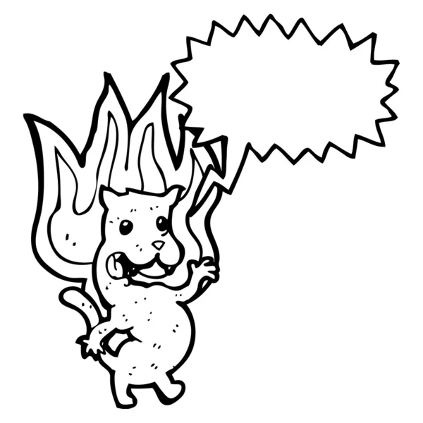 火焰猫卡通 — 图库矢量图片