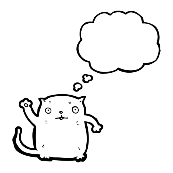 Cartoon-Katze mit Gedankenblase — Stockvektor