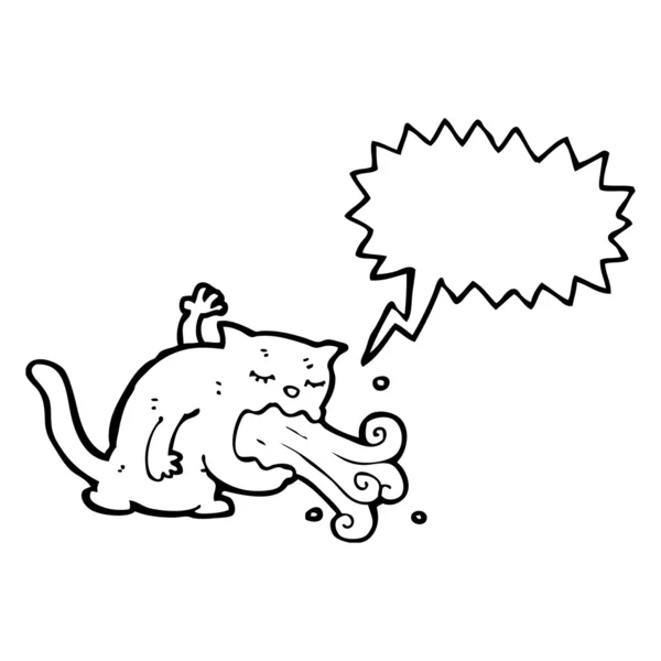 Brutto kräkningar katt cartoon — Stock vektor