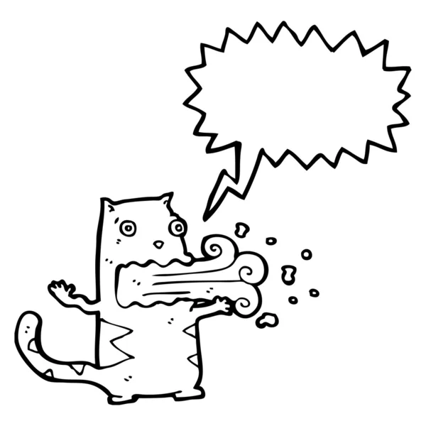 Cartoon cat with bad breath — Stock Vector