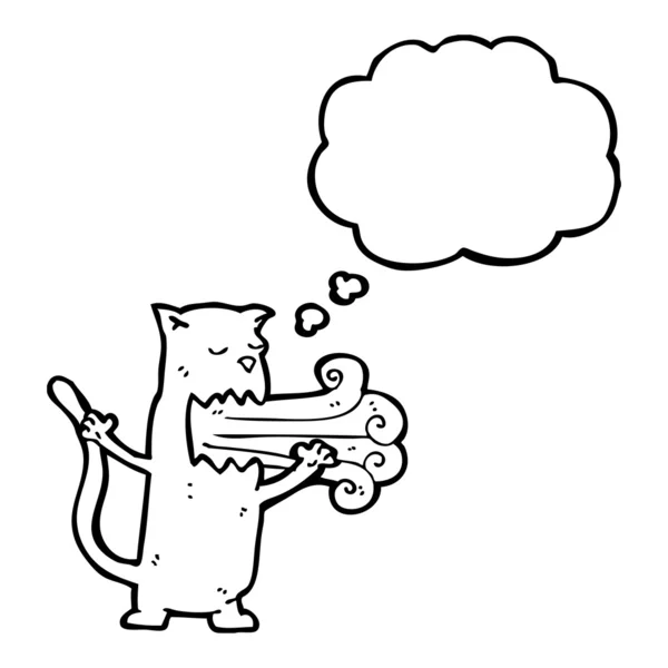 Gato de dibujos animados con mal aliento — Vector de stock