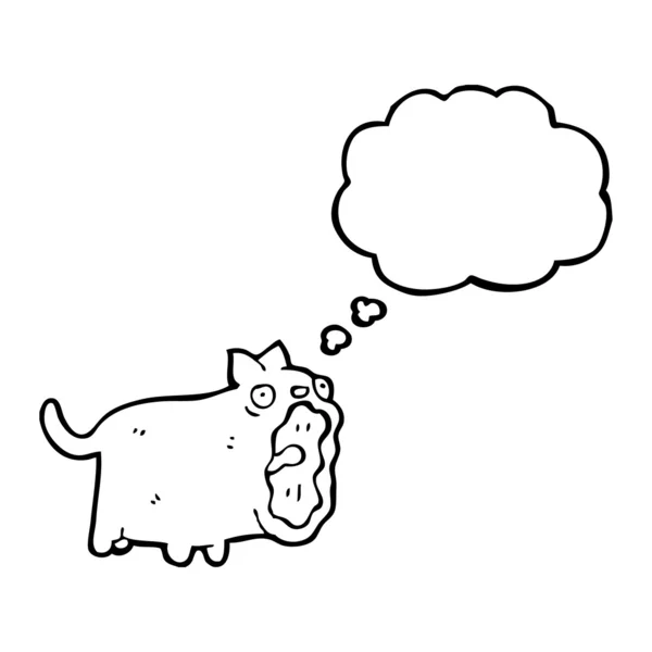 有思想泡泡的滑稽卡通猫 — 图库矢量图片