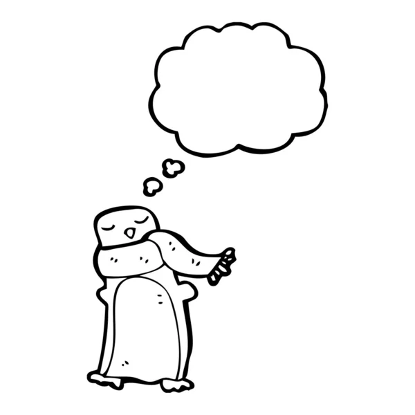 Pingouin portant une écharpe — Image vectorielle