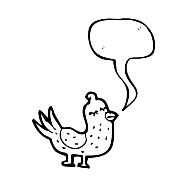 Short bird with speech bubble — Stock Vector