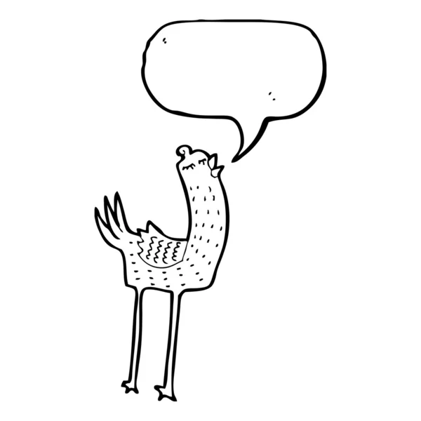 Uccello eccentrico con bolla vocale — Vettoriale Stock