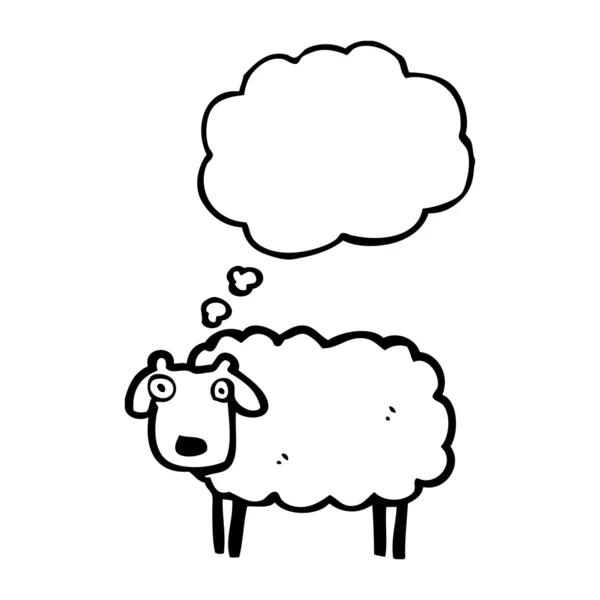 Sheep with thought bubble — Stock Vector