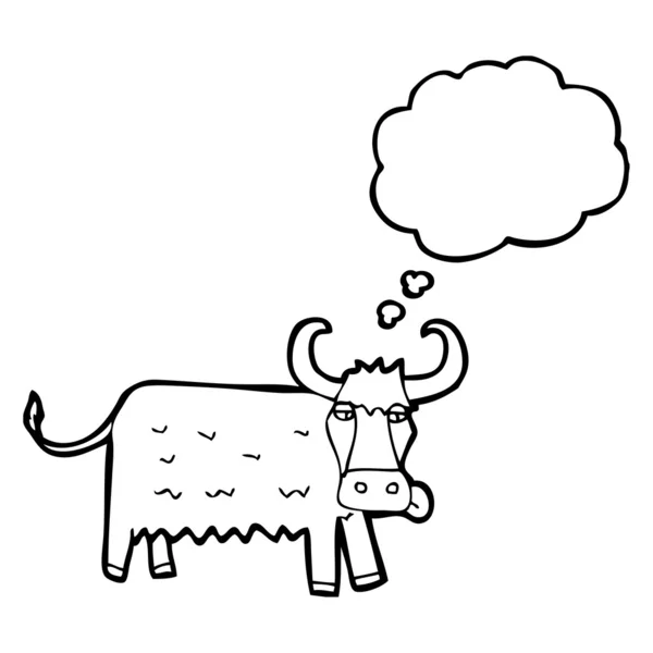 Cow with thought bubble — Stock Vector