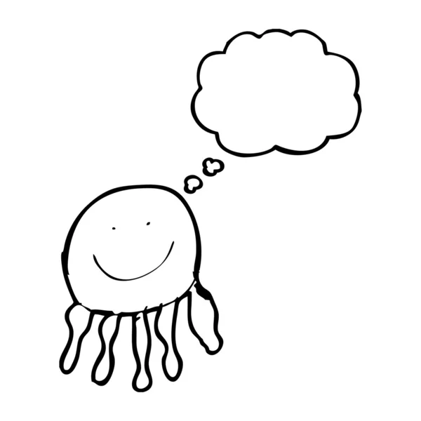 Pulpo con burbuja de pensamiento — Vector de stock