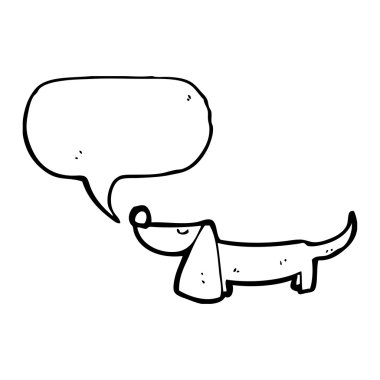 Dachshund with speech bubble