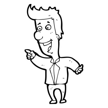 işaretleme man gülüyor karikatür