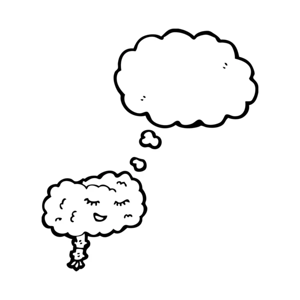 Cerebro feliz con burbuja de pensamiento — Vector de stock