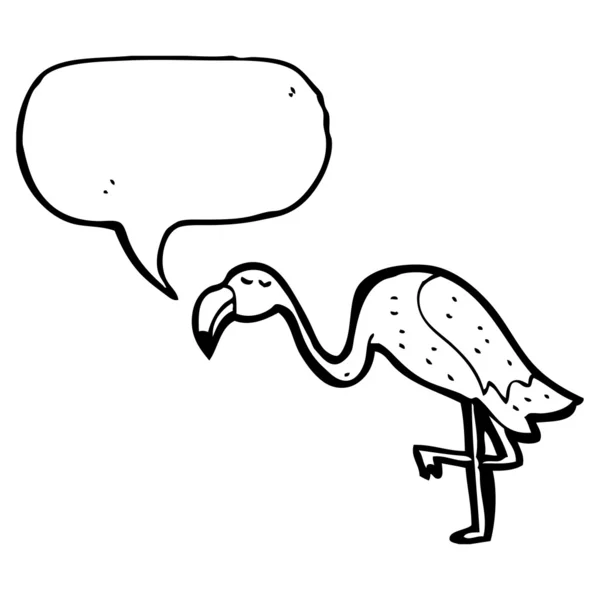 Flamingo with speech bubble — Stock Vector