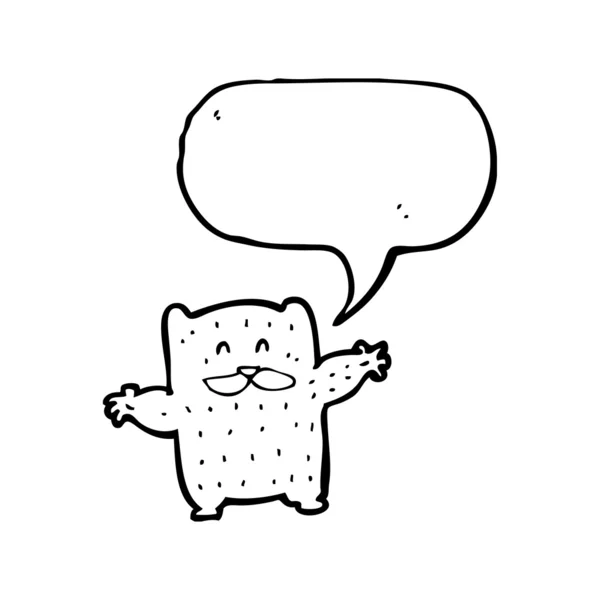 Funny little bear with speech bubble — Stock Vector