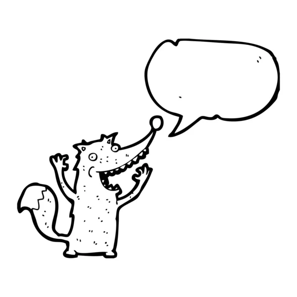 Emocionado zorro con burbuja de habla — Archivo Imágenes Vectoriales