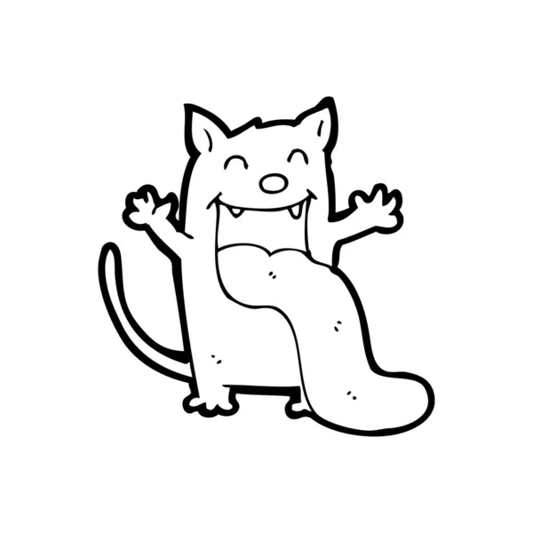 Gato con lengua sobresaliendo — Vector de stock