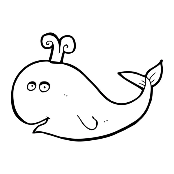 Bande dessinée de baleine heureuse — Image vectorielle