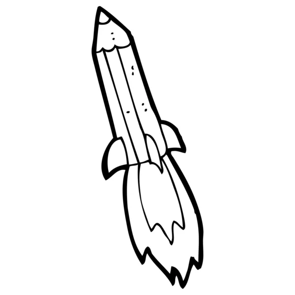 Tužkou kreslený raketa — Stockový vektor