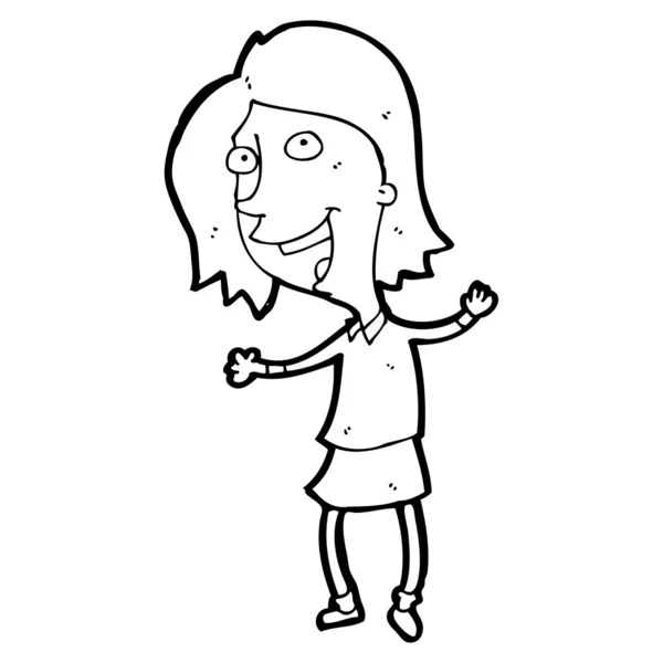 행복 한 여성 만화 — 스톡 벡터