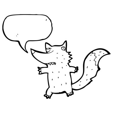 Küçük kurt ile konuşma balonu