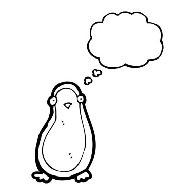 düşünce balonu olan penguen
