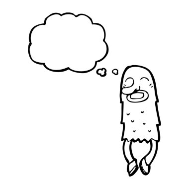 komik düşünce balonu ile kıllı canavar atlama