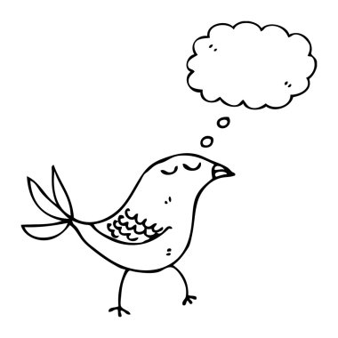 kuş ile düşünce balonu
