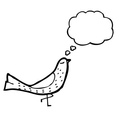 kuş ile düşünce balonu