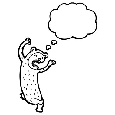 Quirky ayı ile düşünce balonu