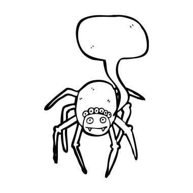 büyük halloween örümcek ile konuşma balonu