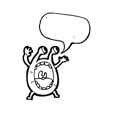 Küçük canavar karikatür çığlık