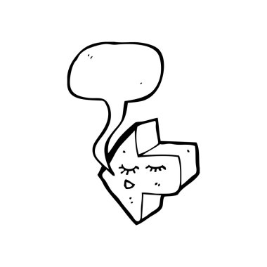 konuşma balonu ve yüz ile ok