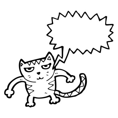 Karikatür kedi tırmalama