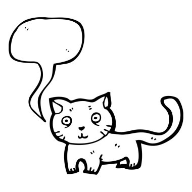Retro karikatür kedi ile konuşma balonu