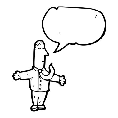 karikatür işadamı ile konuşma balonu