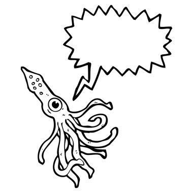 karikatür konuşma balonu dev kalamar