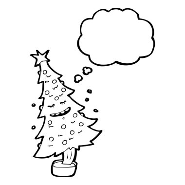 Noel ağacı çizgi film karakteri dans