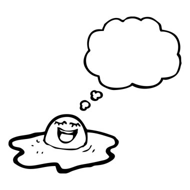 mutlu kızarmış yumurta karikatür